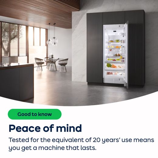 Miele Integrated 70/30 Frost Free Fridge Freezer with Sliding Door Fixing Kit - White - AO Annotation - Tested for the equivalent of 20 years' use